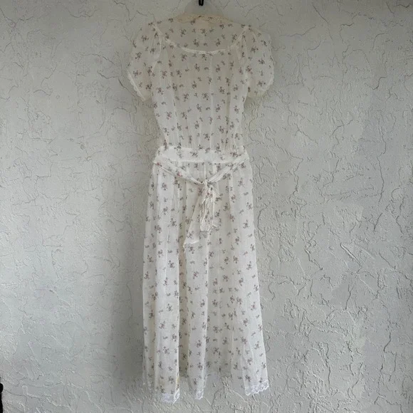 Gunne Sax Jessica McClintock Vintage 70's Dress‎ Women 7 Floral Lace Prairie - Picture 2 of 11